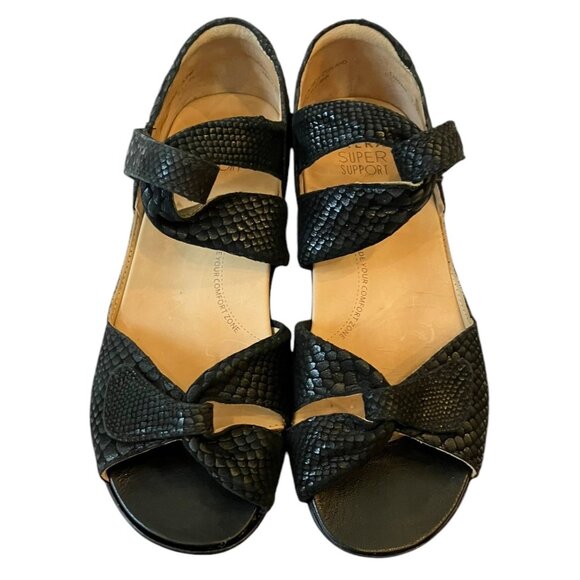 ZIERA Super Soft DOXIE Suede Adjustable Black COMFORT Strappy ARCH SUPPORT Sz 6 - Picture 2 of 16